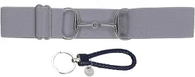 1.5-inch Elastic Equestrian Belt Bit Buckle Leather Key Strap for Horseback Riding Equestrian Sports