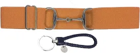 1.5-inch Elastic Equestrian Belt Bit Buckle Leather Key Strap for Horseback Riding Equestrian Sports