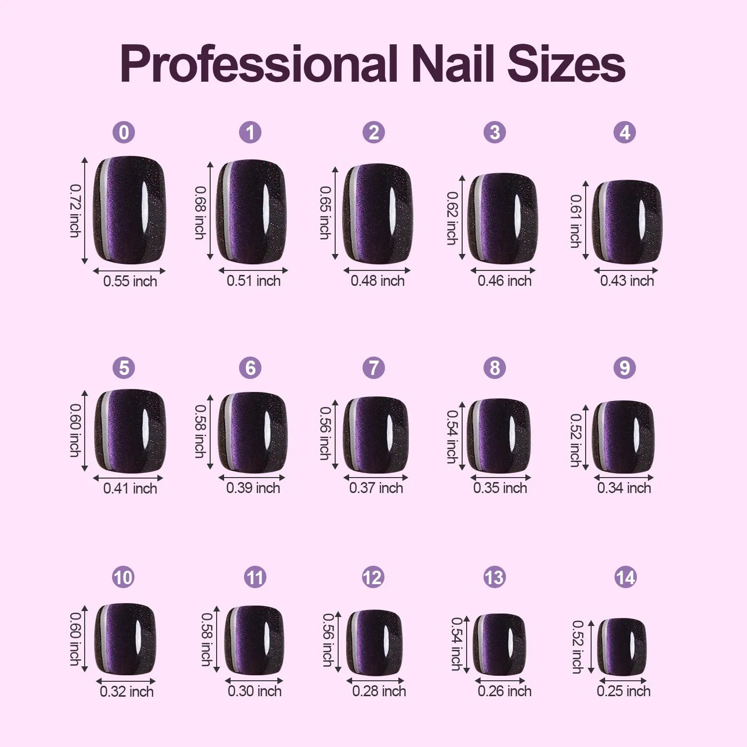 150Pcs Cat Eye Press on Nails Short Square, Plauva Soft Gel Fake Nails, Glossy Glitter Cat Eye Nail Tips for Women and Girls Stick On Nails in 15 Sizes