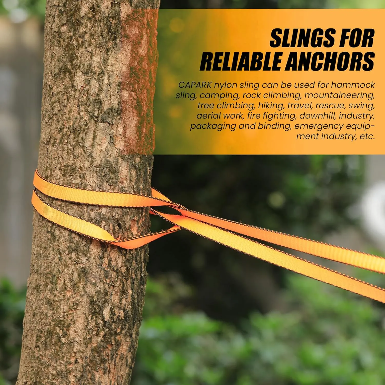 18MM Nylon Climbing Slings Runners 23 kN Strong Webbing Straps for Rock Climbing, Rappelling, Swing, Yoga Hammock etc