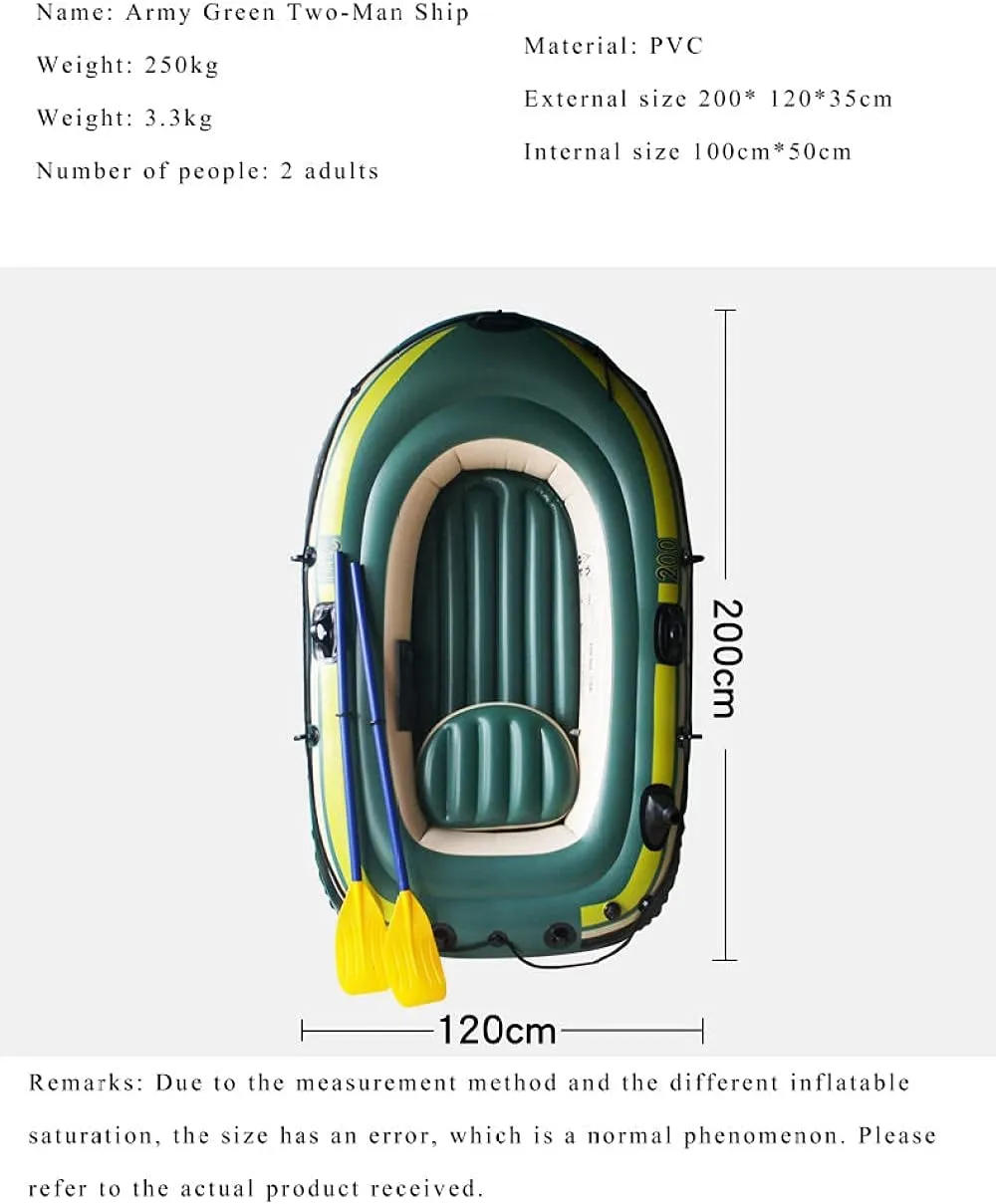 2-3 Person Inflatable Boat,Heavy Duty Inflatable Kayak Fishing Boat Inflatable Boat, PVC Kayak, Thickened Drifting Boat