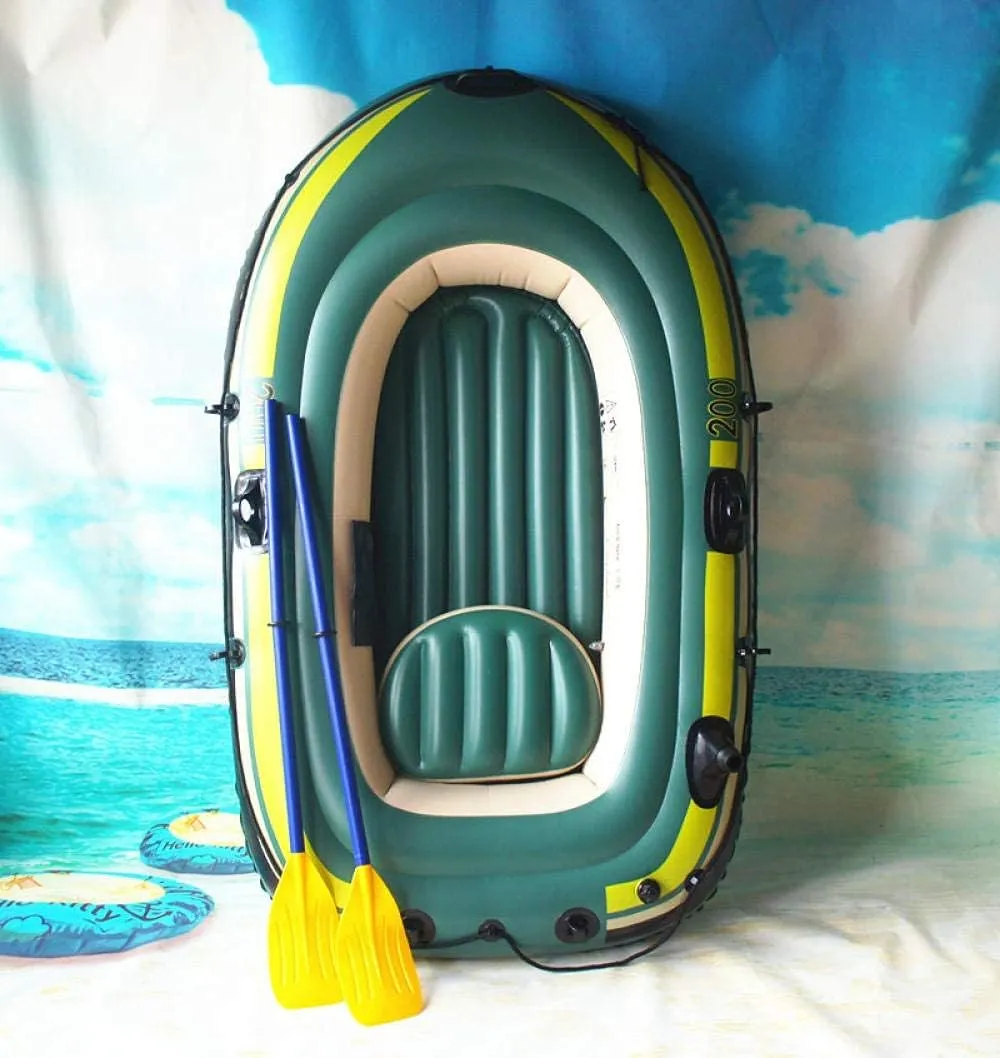 2-3 Person Inflatable Boat,Heavy Duty Inflatable Kayak Fishing Boat Inflatable Boat, PVC Kayak, Thickened Drifting Boat