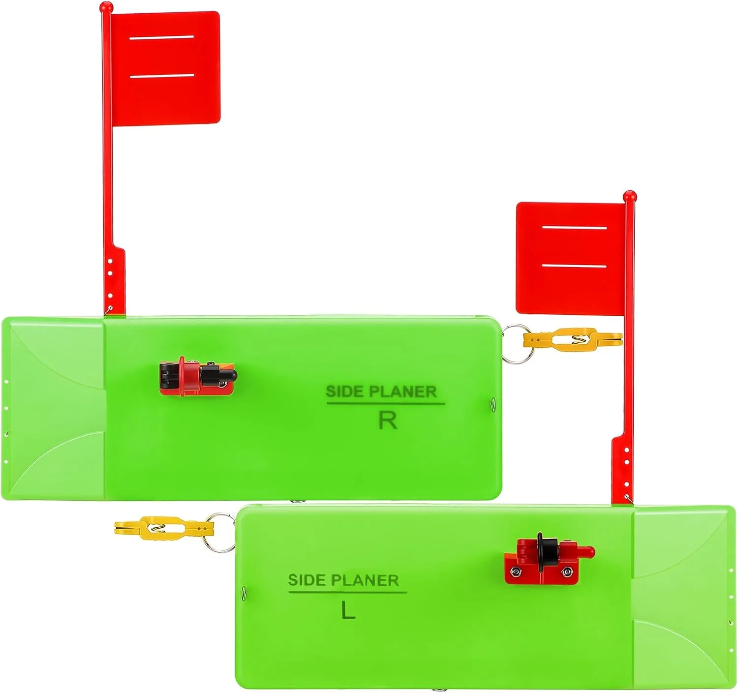 2 Pack Planer Boards for Fishing Trolling 8 x 3 Inches Off Shore Crappie Planer Boards Kits with Flag Fishing Accessory for Inshore Offshore Trolling Dragging