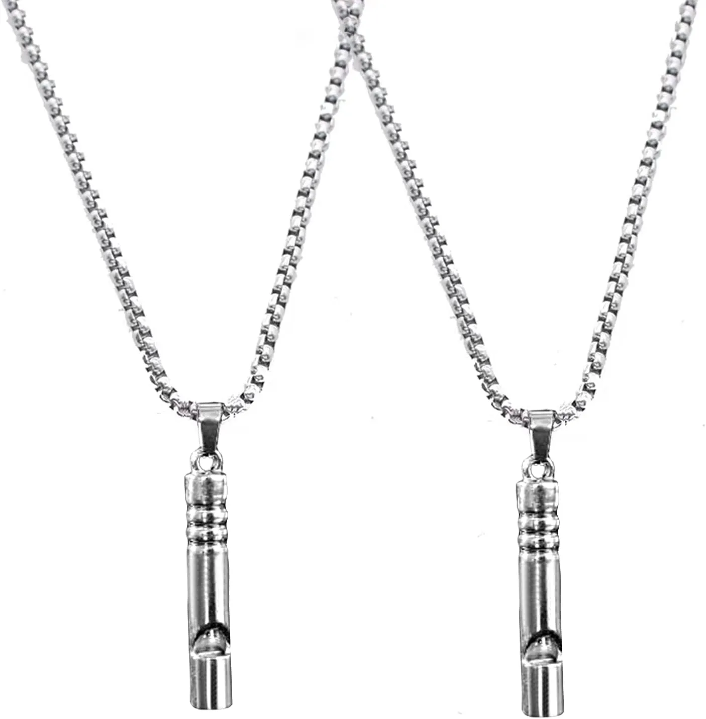 2 Pcs Emergency Whistles for Adults with Lanyard Gothic Titanium Whistle Pendant Necklace Signal Whistles for Dog Training Camping Hiking Boating Hunting