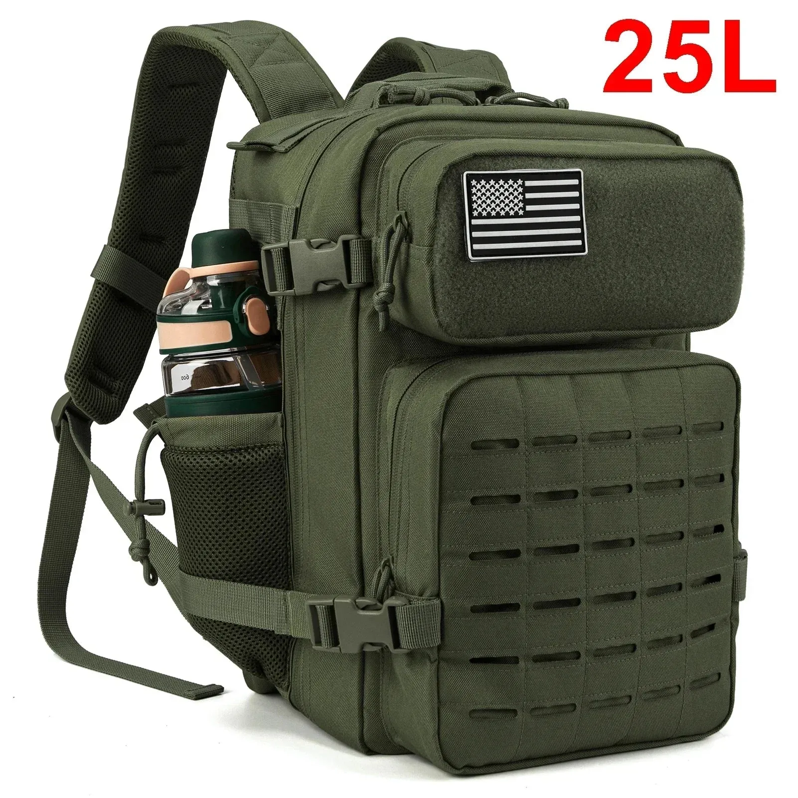 25L Durable Tactical Backpack - Water-Resistant, 25L Capacity, Multi-Compartment Outdoor Daypack