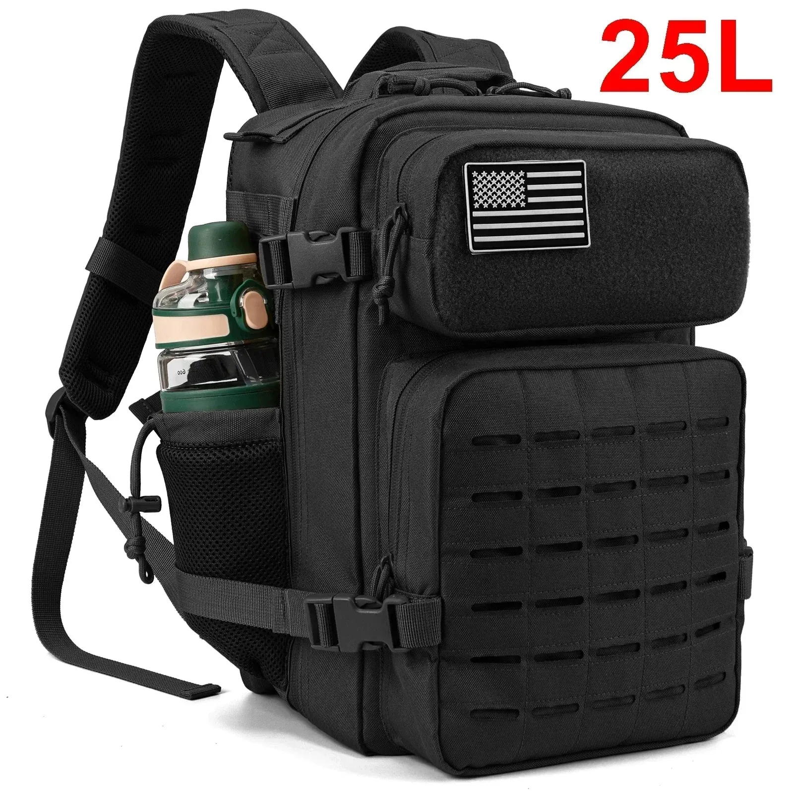 25L Durable Tactical Backpack - Water-Resistant, 25L Capacity, Multi-Compartment Outdoor Daypack