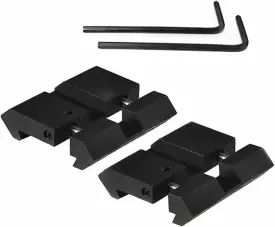 2pcs Aluminum Alloy Lightweight Portable 11mm Dovetail to 20mm Picatinny Low Pro Snap-in Adaptor for 22/Airgun
