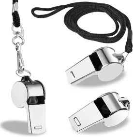 3 Pcs Whistle,Stainless Steel Sports Whistle with Lanyard for Coaches Referees Emergency Outdoor Sports