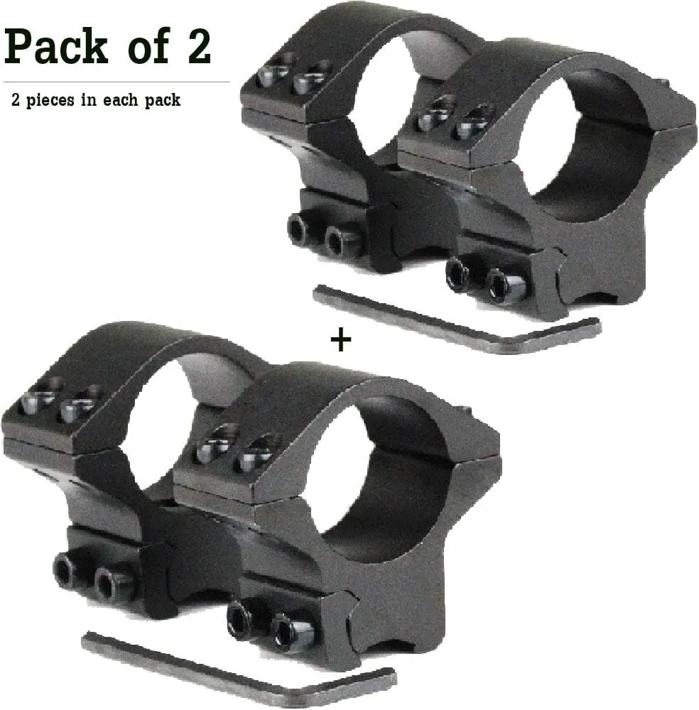 360 Tactical 2 Piece 1 Inch Medium and Low Profile Rifle Scope Rings fits 11mm Dovetail Rail Optic Rings