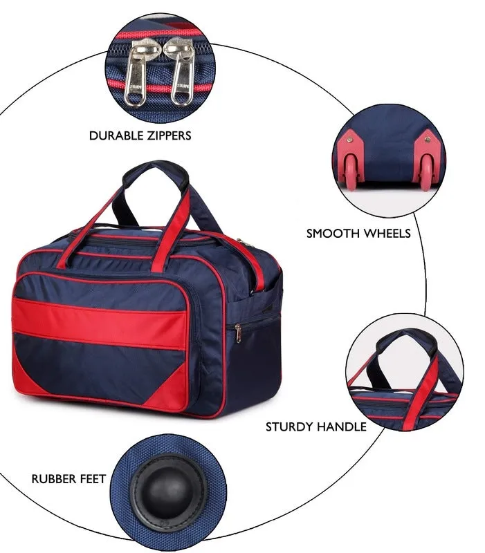 40L Travel Duffle Trolley - Durable Polyester with Wheels | Midnight Blue