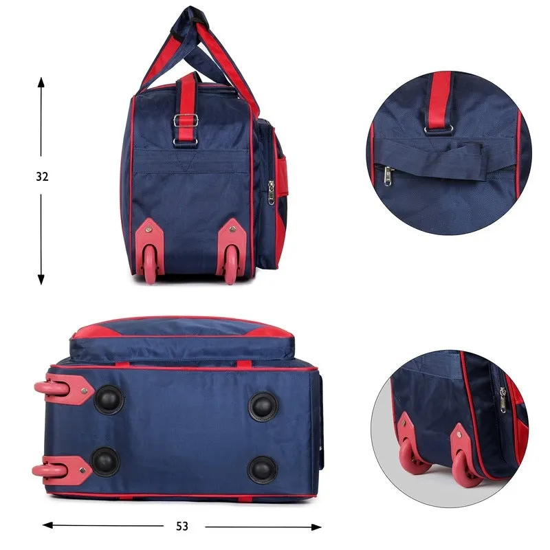 40L Travel Duffle Trolley - Durable Polyester with Wheels | Midnight Blue