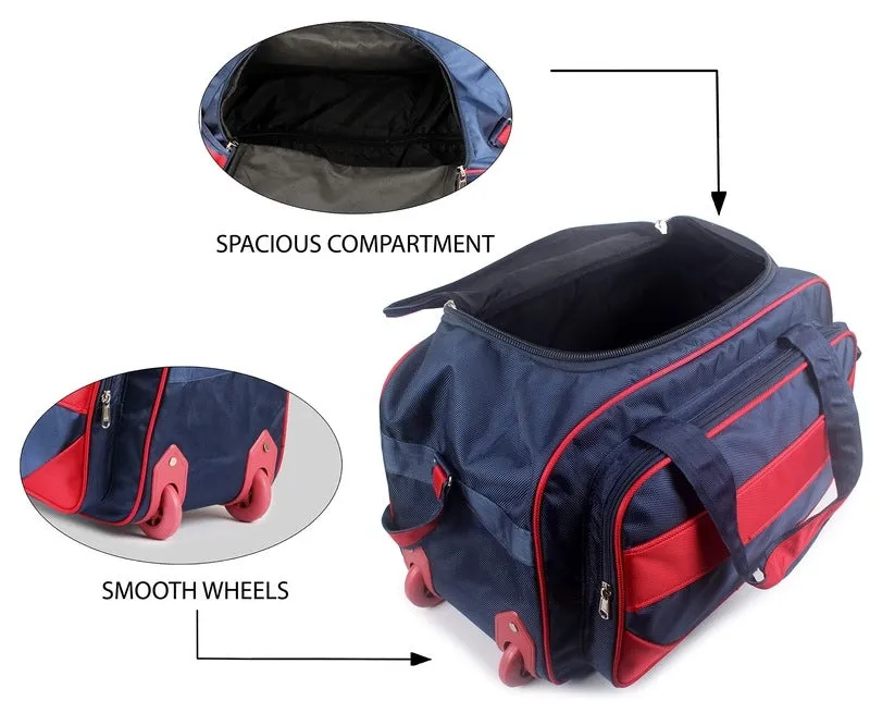 40L Travel Duffle Trolley - Durable Polyester with Wheels | Midnight Blue