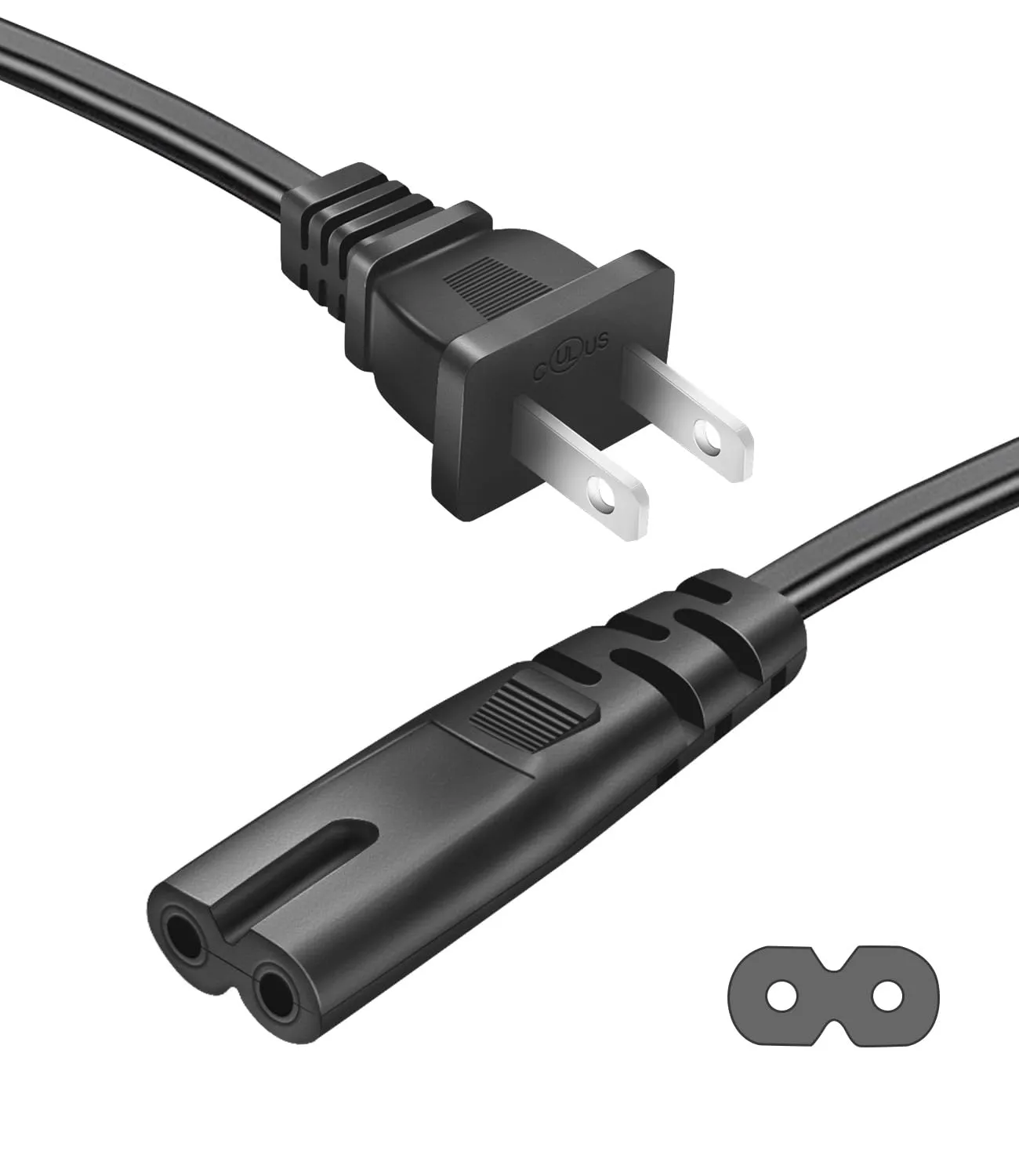 AC TV Power Cord 3 FT for PS4 PS5 Samsung LG TCL Toshiba Hisense Cannon Pixma HP Dell Epson Printer PlayStation 5 4 Xbox One Universal 2 Prong Cable Replacement