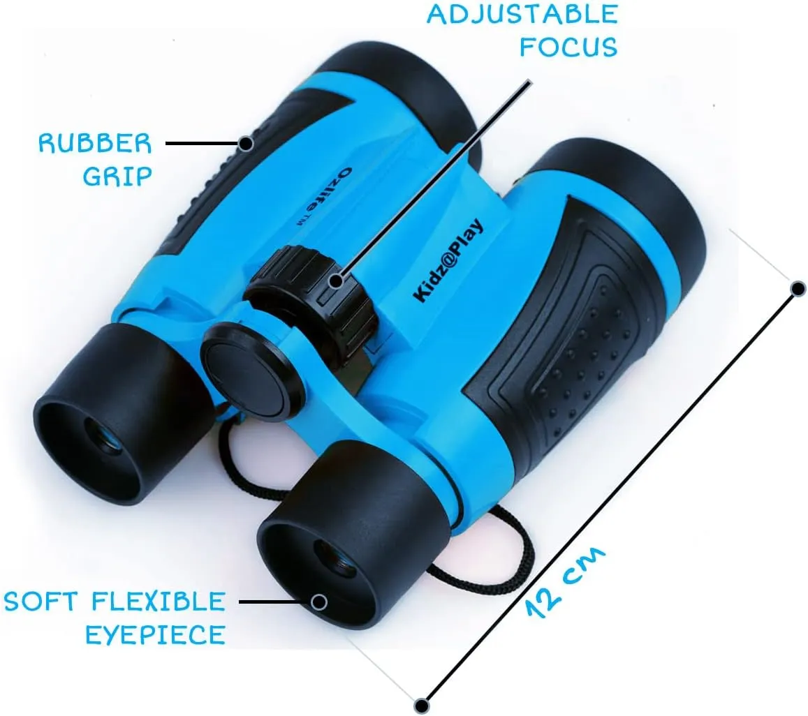 Adventure Kidz - Outdoor Exploration Kit, Childrens Toy Binoculars, Torch, Compass, Whistle, Magnifying Glass, Backpack. Great Kids Gift Set for Camping, Hiking, Educational and Pretend Play.