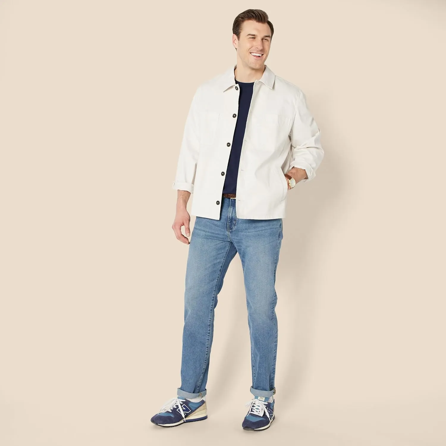 Amazon Essentials Men's Relaxed-Fit Stretch Cotton Utility Jacket