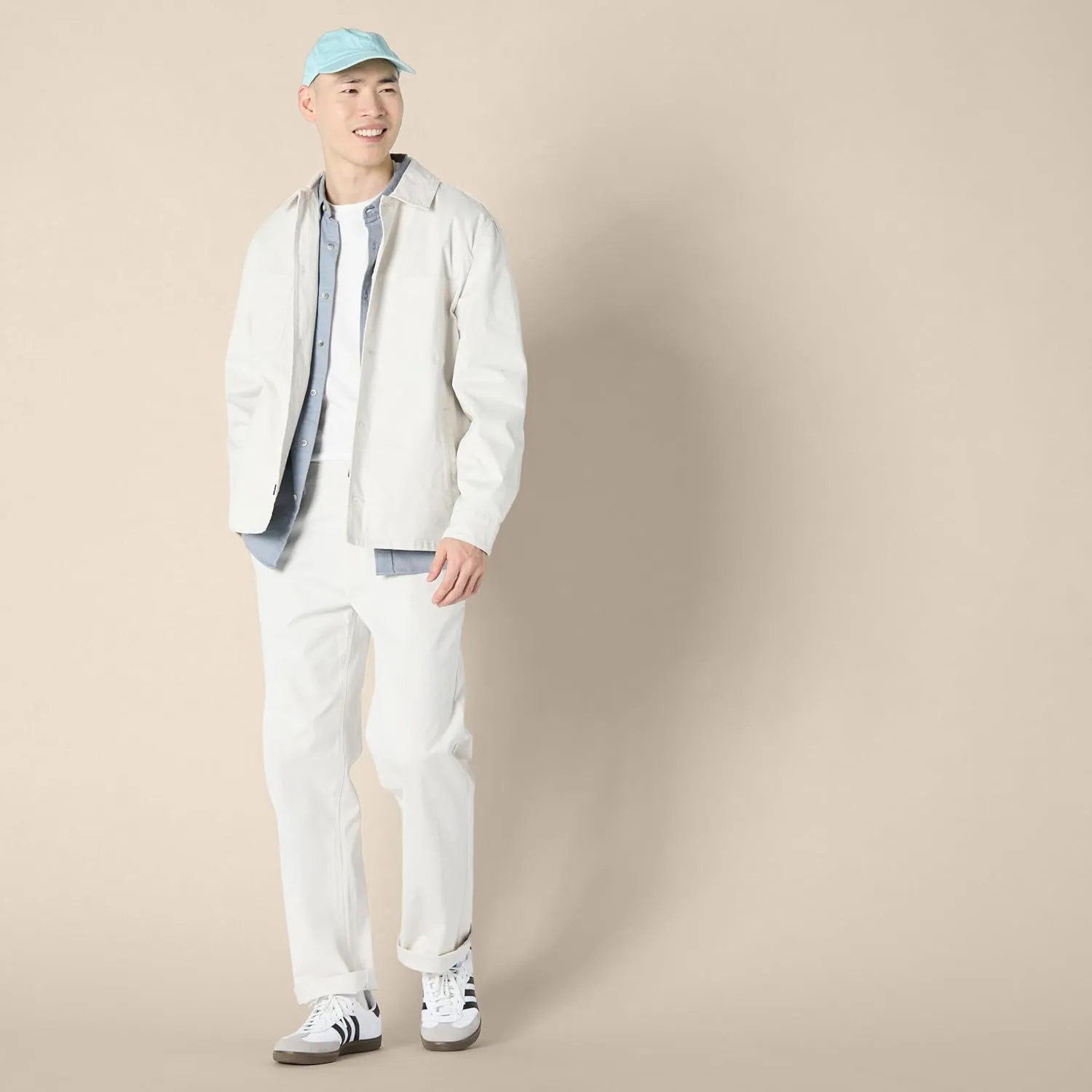 Amazon Essentials Men's Relaxed-Fit Stretch Cotton Utility Jacket