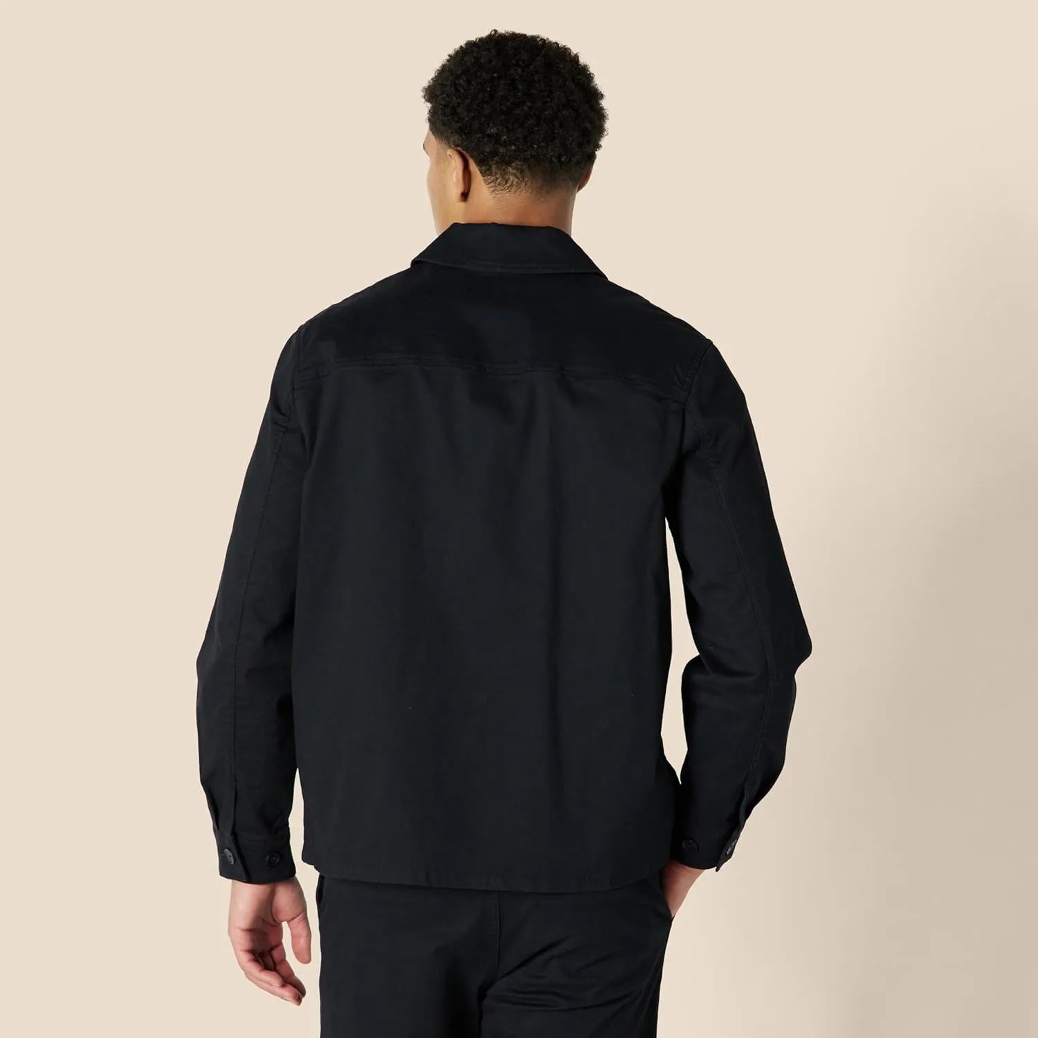 Amazon Essentials Men's Relaxed-Fit Stretch Cotton Utility Jacket