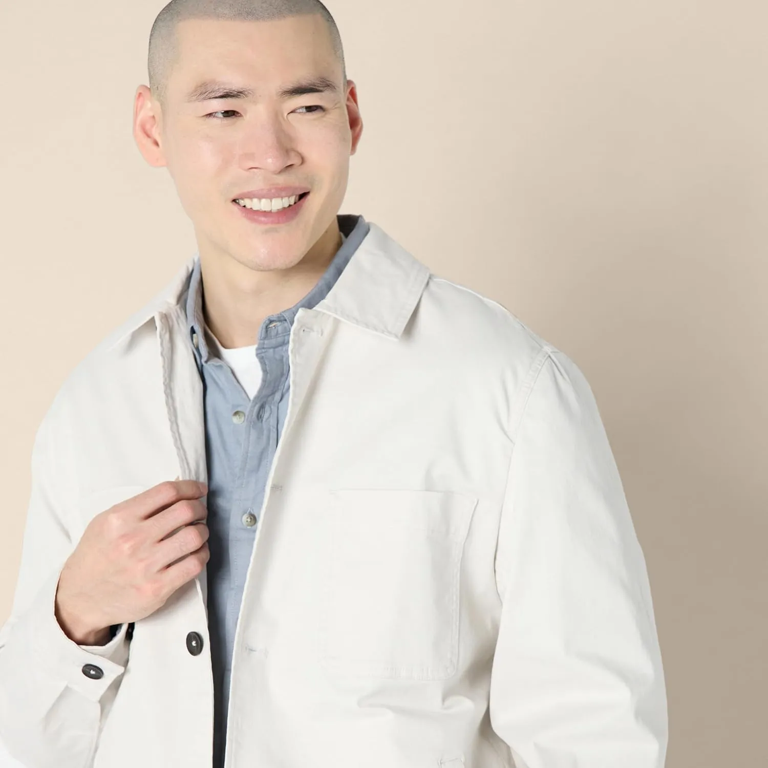 Amazon Essentials Men's Relaxed-Fit Stretch Cotton Utility Jacket