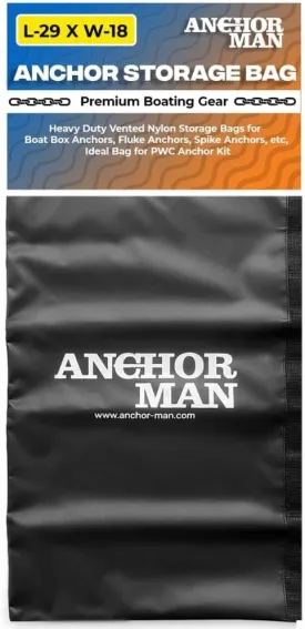 Anchor-Man Heavy Duty Anchor Bags for Boats 29 x 18, Waterproof Rope Bag Anchor for Floats, Ideal for Life Jackets & Bumper Storage Boat Anchor Bags