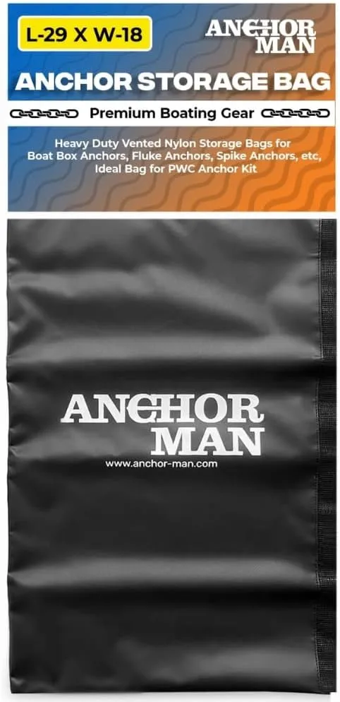 Anchor-Man Heavy Duty Anchor Bags for Boats 29 x 18, Waterproof Rope Bag Anchor for Floats, Ideal for Life Jackets & Bumper Storage Boat Anchor Bags