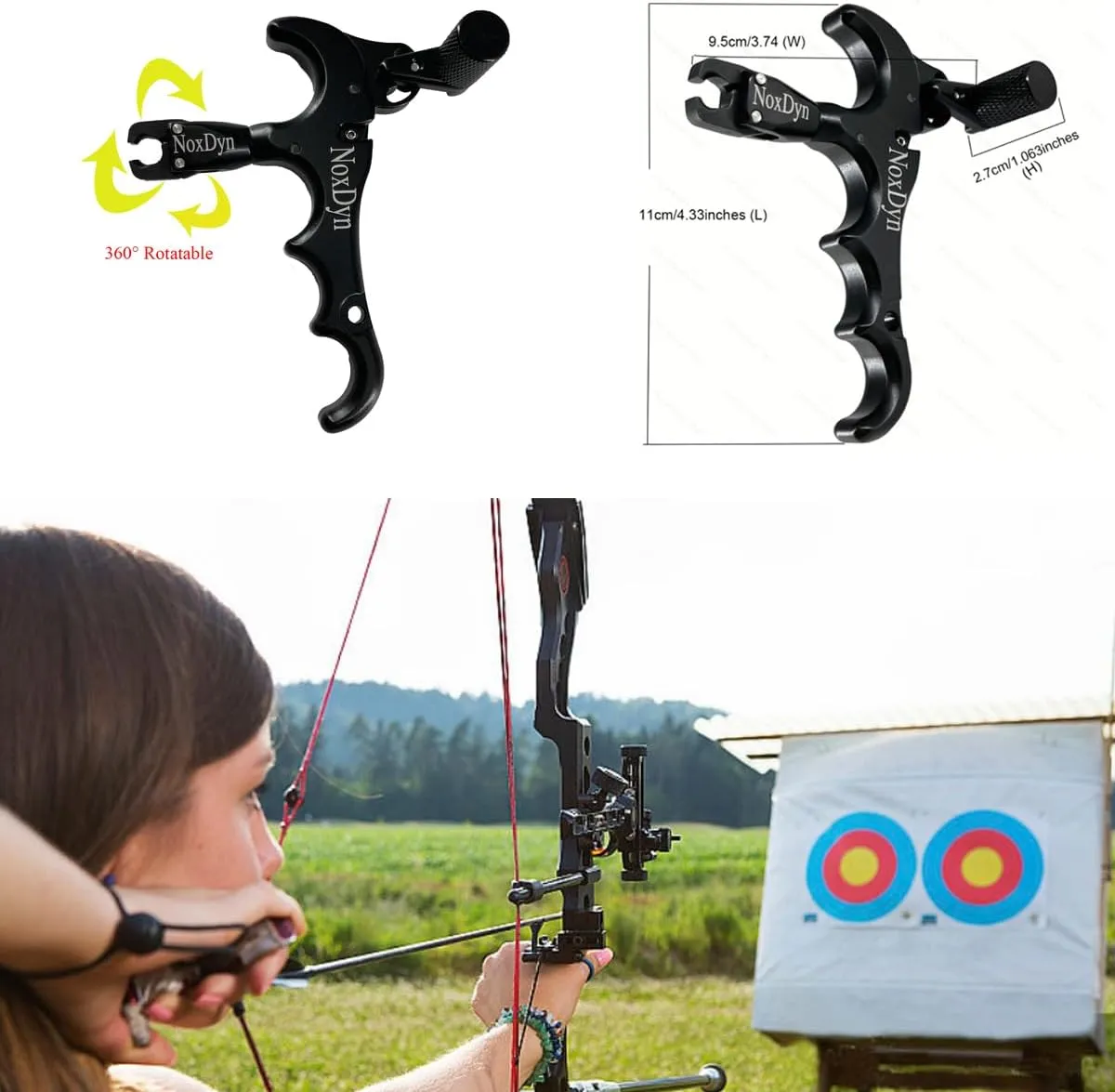 Archery Release 360 Rotatable Thumb Release for Compound Bow