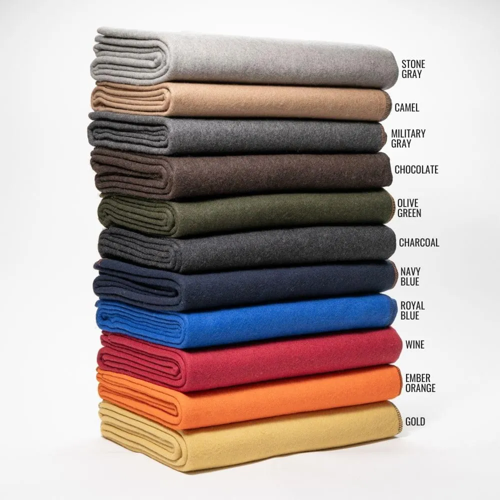 Arcturus Military Wool Blanket - Warm, Thick, Washable - Great for Outdoors, Camping, Stadium Blanket, Picnics, Travel - Car & Bushcraft Survival Kits, Large 64in x 88in 4.5 lb