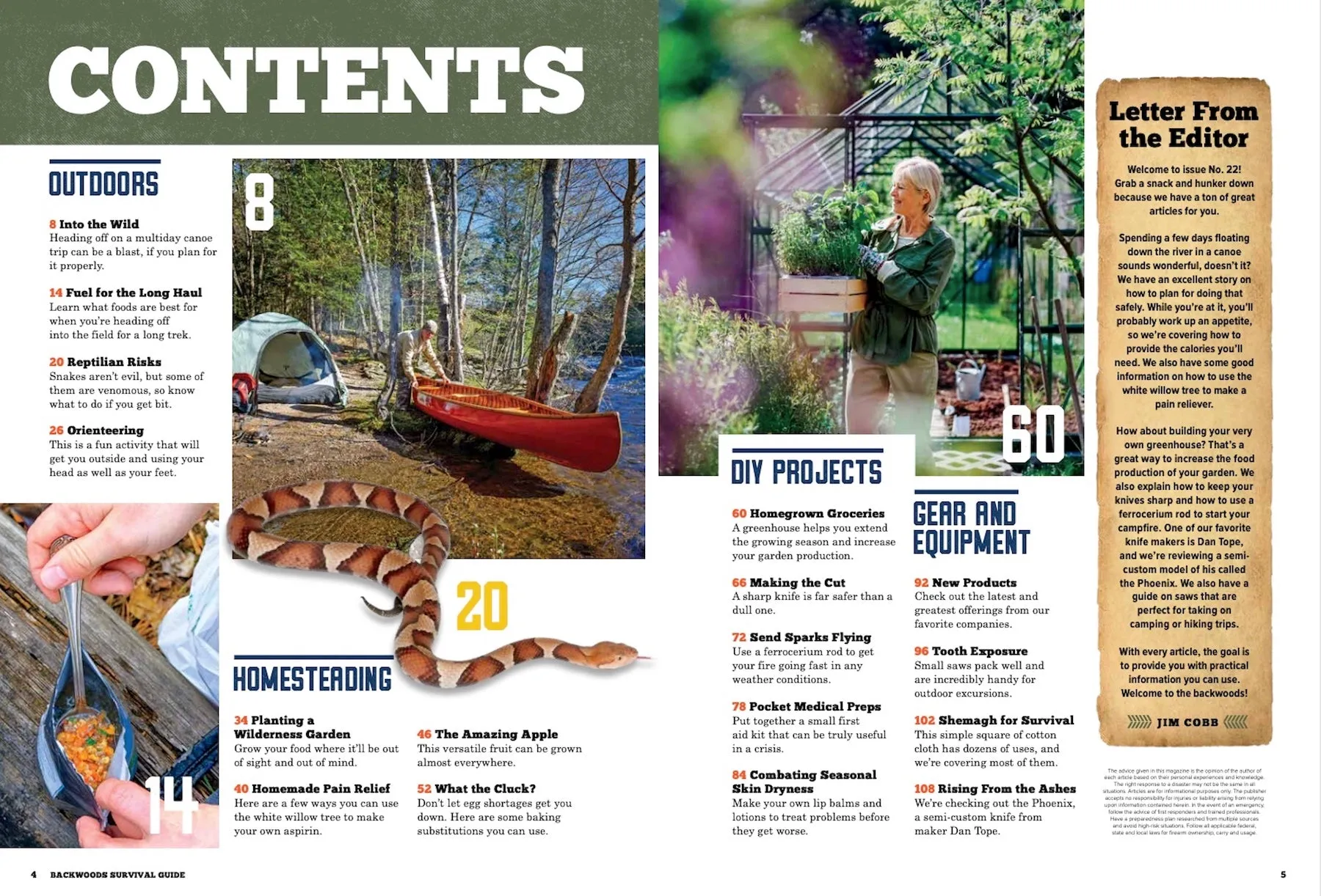Backwoods Survival Guide - Living Off the Land No. 22: River Float Trips, White Willow Tree Pain Reliever, Knife Sharpening Tips & Lots More!