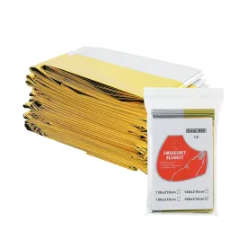 Bafeil Rescue Blankets Pack of 10 - Rescue Blanket Gold Silver for Emergencies, 210 x 160 cm - Weatherproof Emergency Blanket for First Aid and Outdoors - Compact Rescue Blankets for Cars, Hiking & Camping