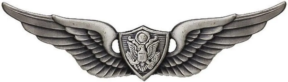 Basic Aviation Army Crewman Wings Pin Oxidized, Silver, One Size