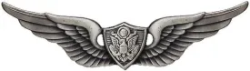 Basic Aviation Army Crewman Wings Pin Oxidized, Silver, One Size