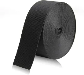 Black Nylon Heavy Duty Webbing StrapPolypropylene Heavy Straps for Bags, Hammocks, Outdoor Climbing and DIY Making Luggage Strap, Pet Collar, Backpack Repairing