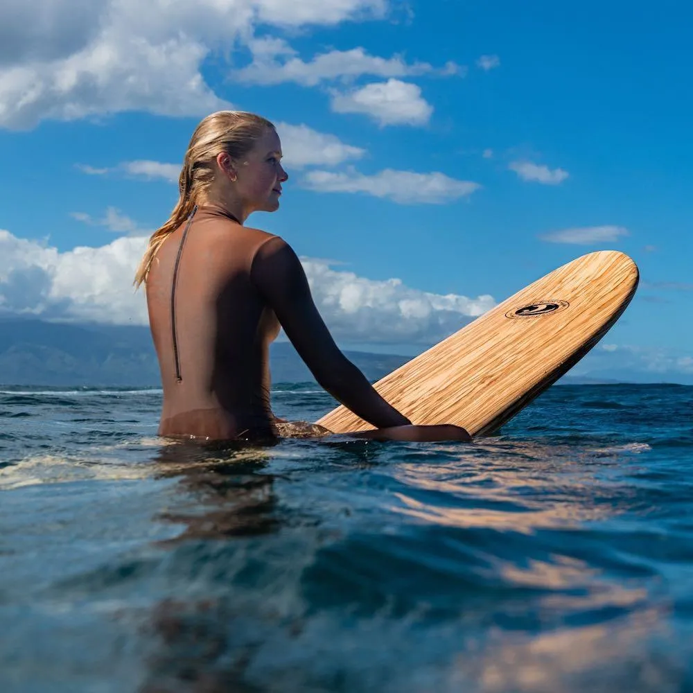 California Board Company CBC Mini Mal Soft Surfboard 8ft Package - Wood Grain