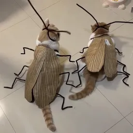 Cat Cockroach Clothing DIY Kit, Funny Cat Costume Accessories, Roach Wings and Antenna, Cockroach Pet Cape Craft Set for Pet Lovers Gift