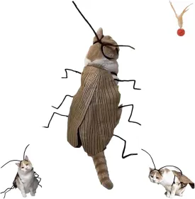 Cat Cockroach Clothing DIY Kit, Funny Cockroach Kitten Pet Cape Craft Set, Kitten Costume Accessories with Wings and Antenna, Cosplay Halloween Party Decoration for Cats and Small Dog(1Pc)