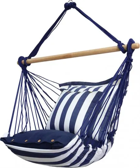 Chair Hammock Blue White Stripe