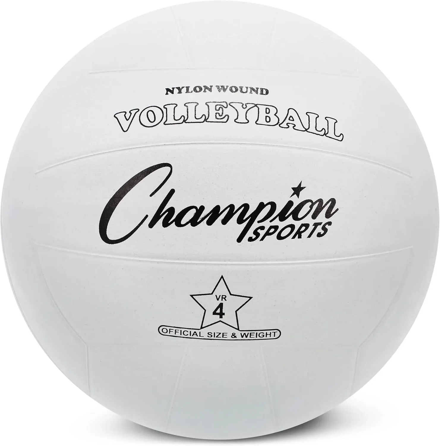 Champion Sports Rubber Volleyball, Official Size, for Indoor and Outdoor Use - Durable, Regulation Volleyballs for Beginners, Competitive, Recreational Play - Premium Equipment - White, VR4