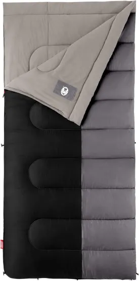Coleman Biscayne Big & Tall 40F Sleeping Bag, Fits Adults up to 6ft 4in Tall, No-Snag Zipper with Stuff Sack Included, Machine Washable