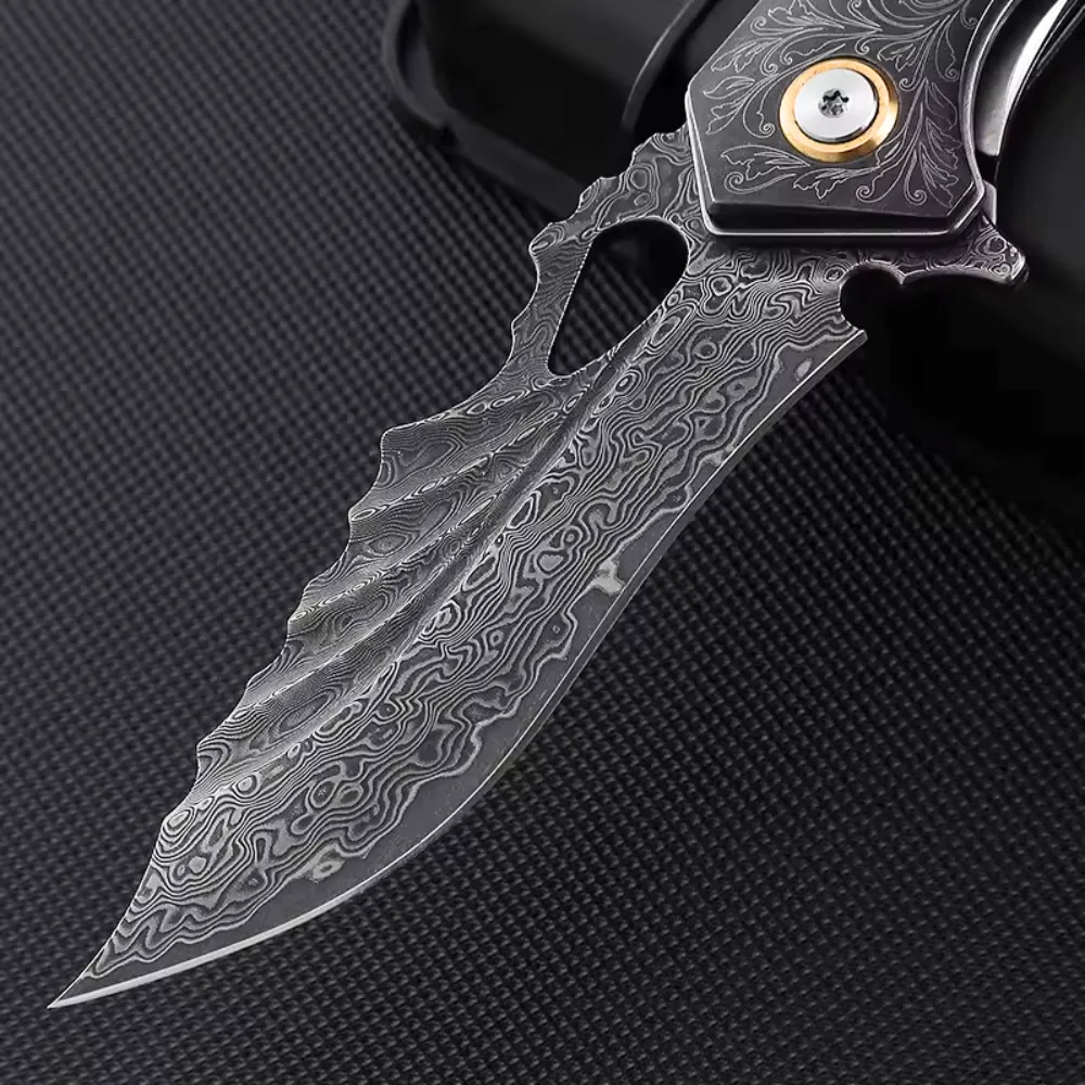 Condor VG10 Japanese Damascus Pocket Knife with Stained Maple Burl handle