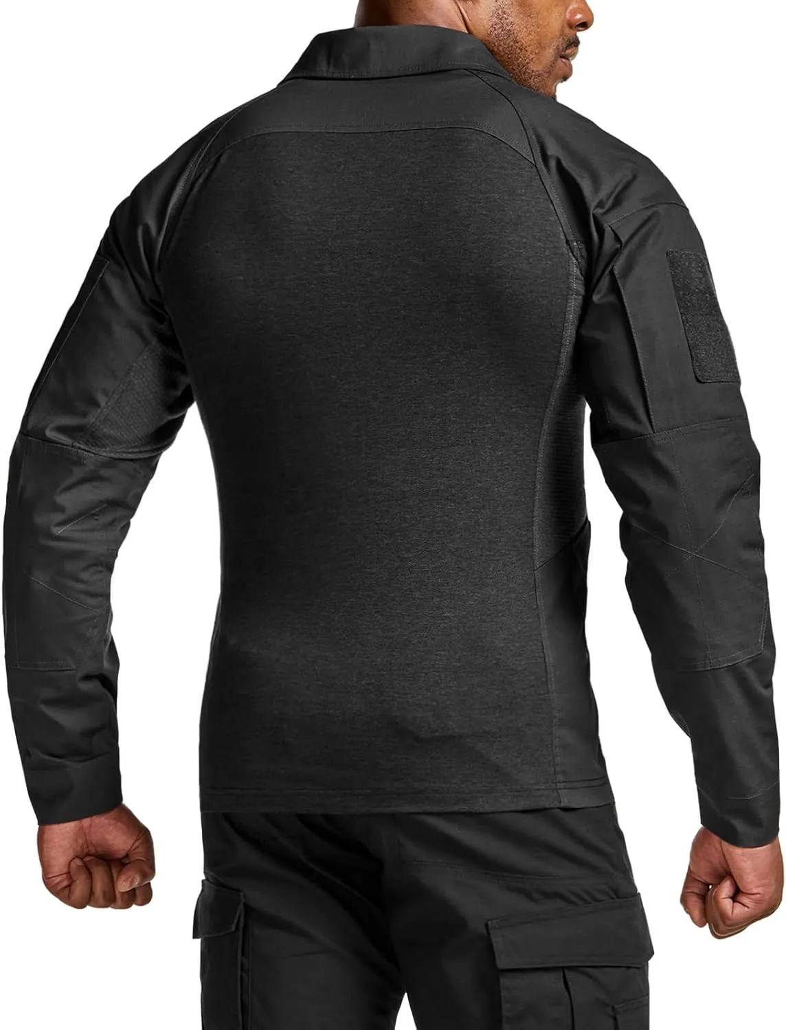 CQR Men's Combat Shirt Tactical 1/4 Zip Long Sleeve Military BDU Shirts Camo EDC Top with Pockets