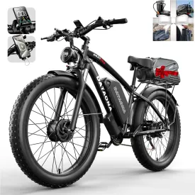 Electric Bike Peak 5000W Dual Motor 52V 32Ah Battery 40-45MPH 100 Miles 24" Fat Tire Ebike for Adults, Hydraulic Disc Brake 21 Speed Electric Mountain Bicycles for All Terrain