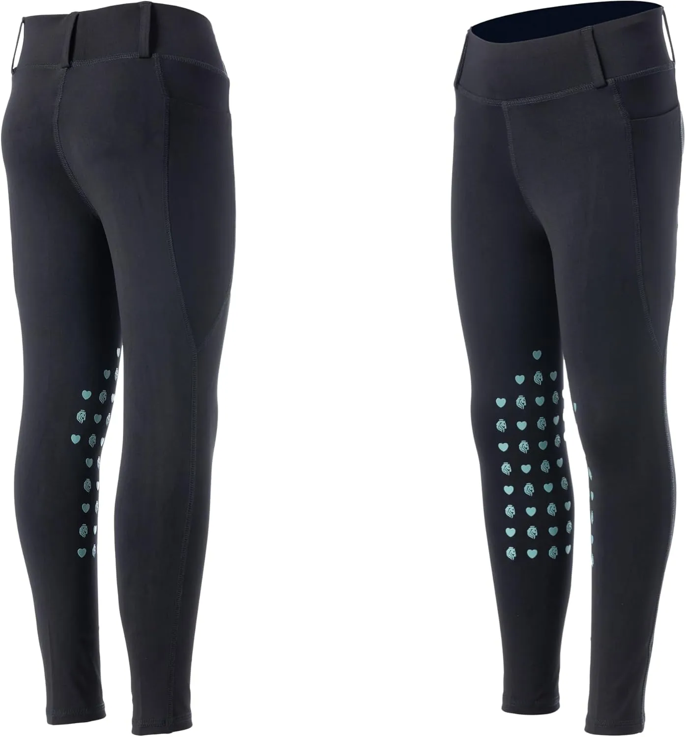 Equinavia Classic Kids Silicone Knee Patch Riding Pants, Breeches, Unisex Tights, Girls, Boys