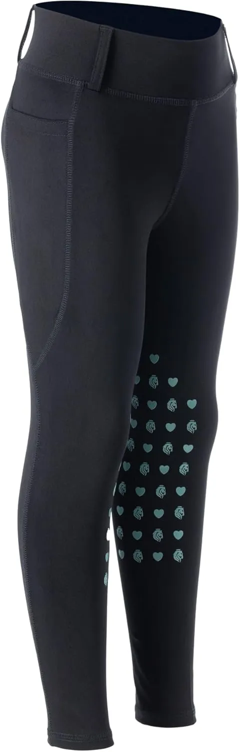 Equinavia Classic Kids Silicone Knee Patch Riding Pants, Breeches, Unisex Tights, Girls, Boys