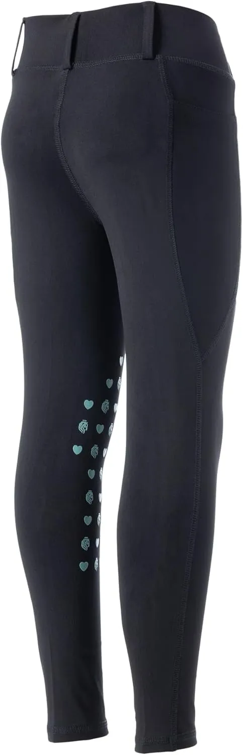 Equinavia Classic Kids Silicone Knee Patch Riding Pants, Breeches, Unisex Tights, Girls, Boys