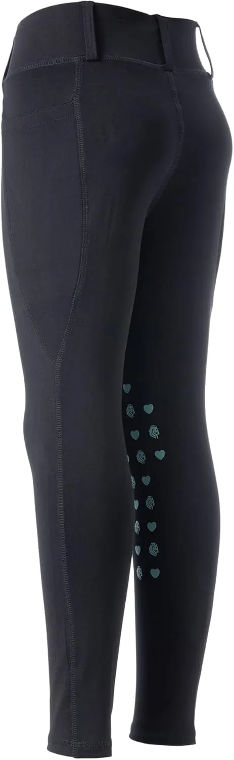 Equinavia Classic Kids Silicone Knee Patch Riding Pants, Breeches, Unisex Tights, Girls, Boys