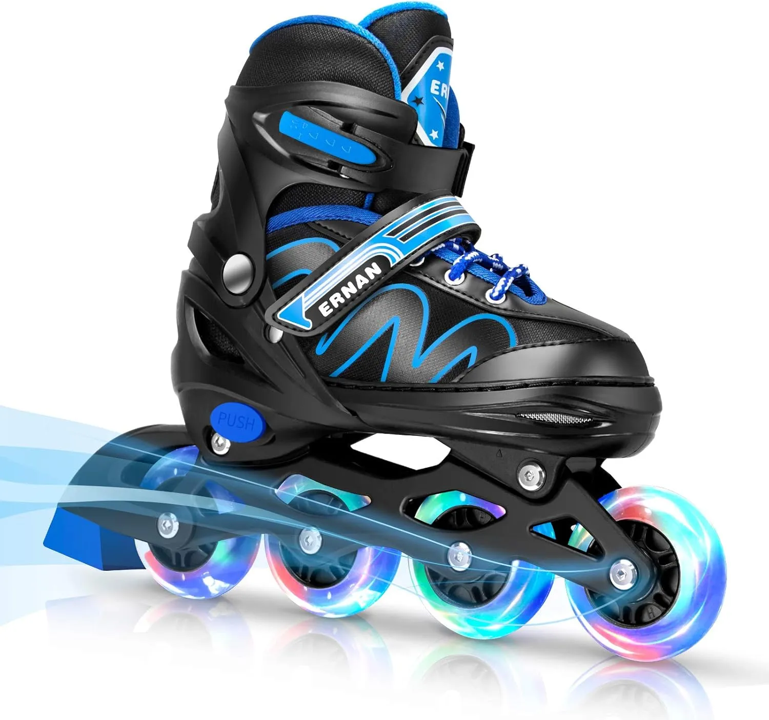 ERNAN Inline Roller Skates,Adjustable Inline Skate for Kids and Adults with Full Light Up Wheels,Outdoor Roller Blades for Boys and Girls, Men and Women