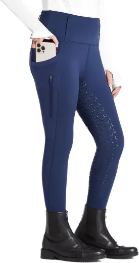 FitsT4 Sports Girls Riding Pants Full Seat High Waist Kids Equestrian Breeches Horse Schooling Tights Zipper Pockets