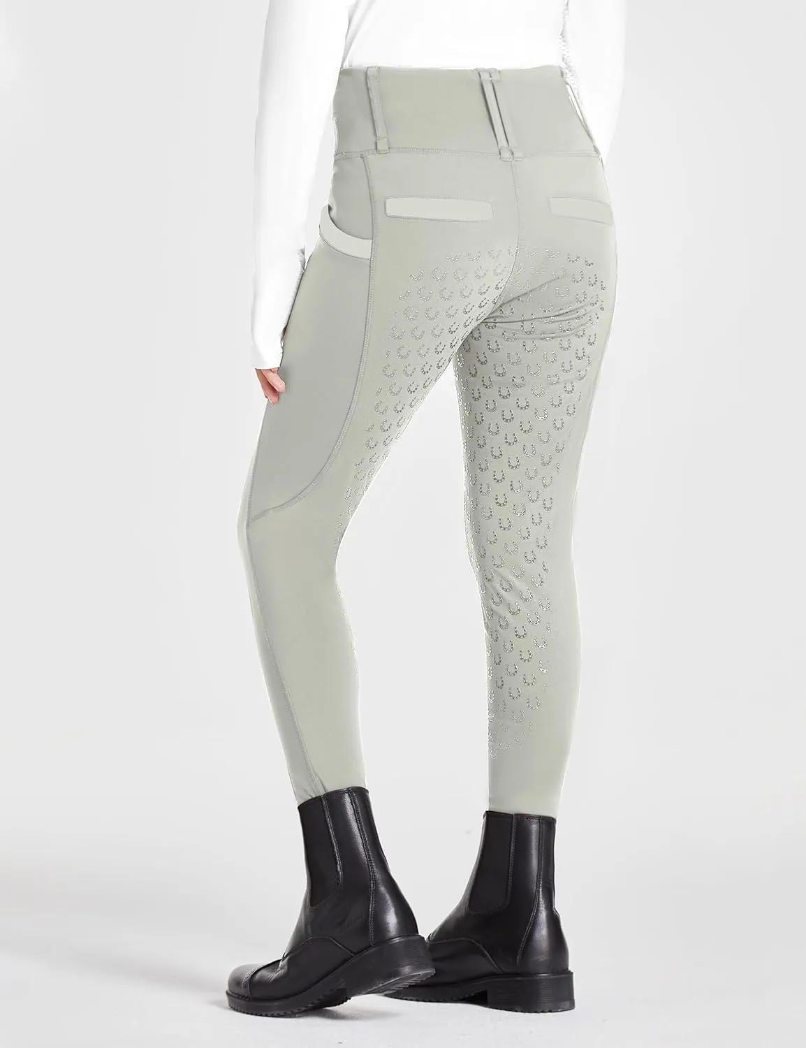 FitsT4 Sports Girls Riding Pants Full Seat High Waist Kids Equestrian Breeches Horse Schooling Tights Zipper Pockets