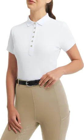 FitsT4 Sports Womens Equestrian Horse Riding Shirts Short Sleeve Moisture Wicking Polo Shirts for Golf Tennis Work