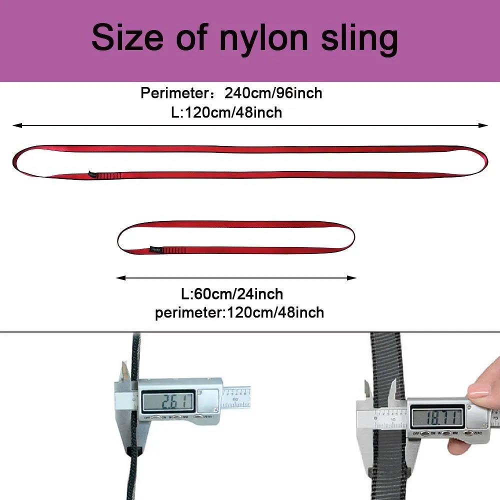 FOSER 18mm Nylon Climbing Sling Runner, 23KN Nylon Rope,Apply to Rock Climbing, Mountaineering, Hiking, Downhill, Emergency Equipment, etc