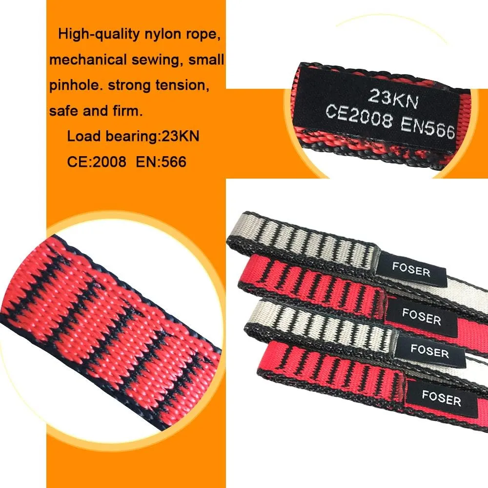 FOSER 18mm Nylon Climbing Sling Runner, 23KN Nylon Rope,Apply to Rock Climbing, Mountaineering, Hiking, Downhill, Emergency Equipment, etc